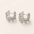 Silver Butterfly Hoop Earrings