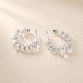 Clear Sculptural Hoop Earrings