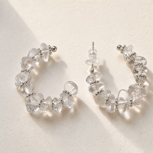 Clear Sculptural Hoop Earrings