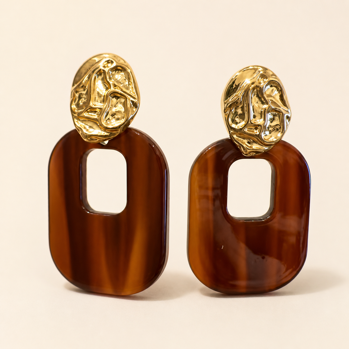 Amber Sculptural Drop Earrings