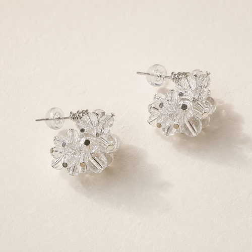 Crystal Halo Cluster Earrings