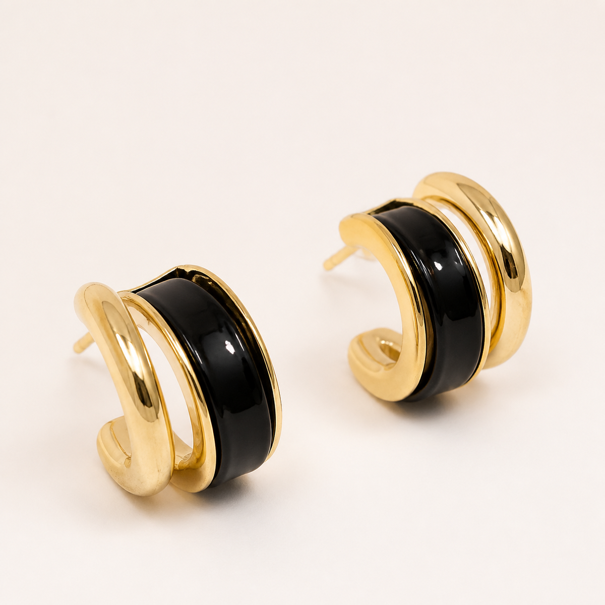 Noir Gold Edge Earrings