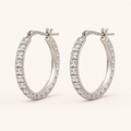 Silver Crystal Hoop Earrings