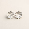 Silver Petal Statement Earrings